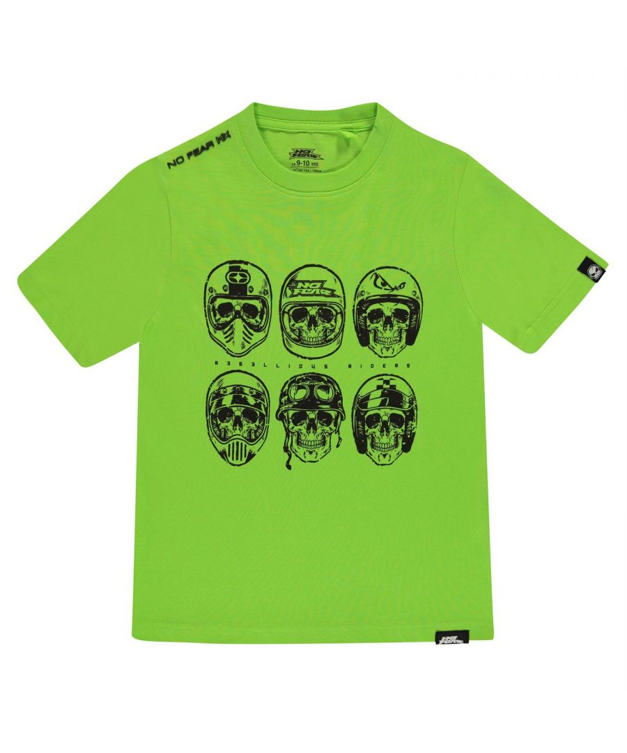 Junior Boys No Fear Short Sleeves Core Graphic T Shirt Top Sizes Age 7-13 Yrs 