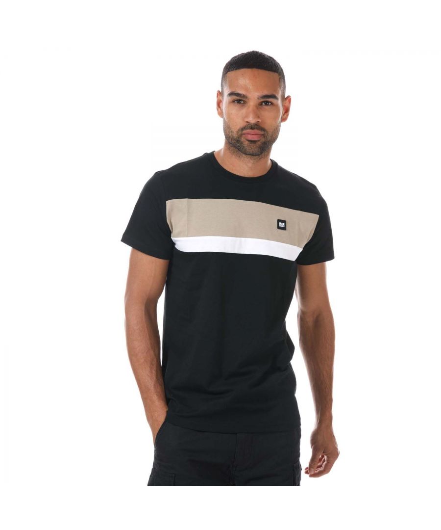 Image for Men's Weekend Offender Crossword Colour Block T-Shirt in Black