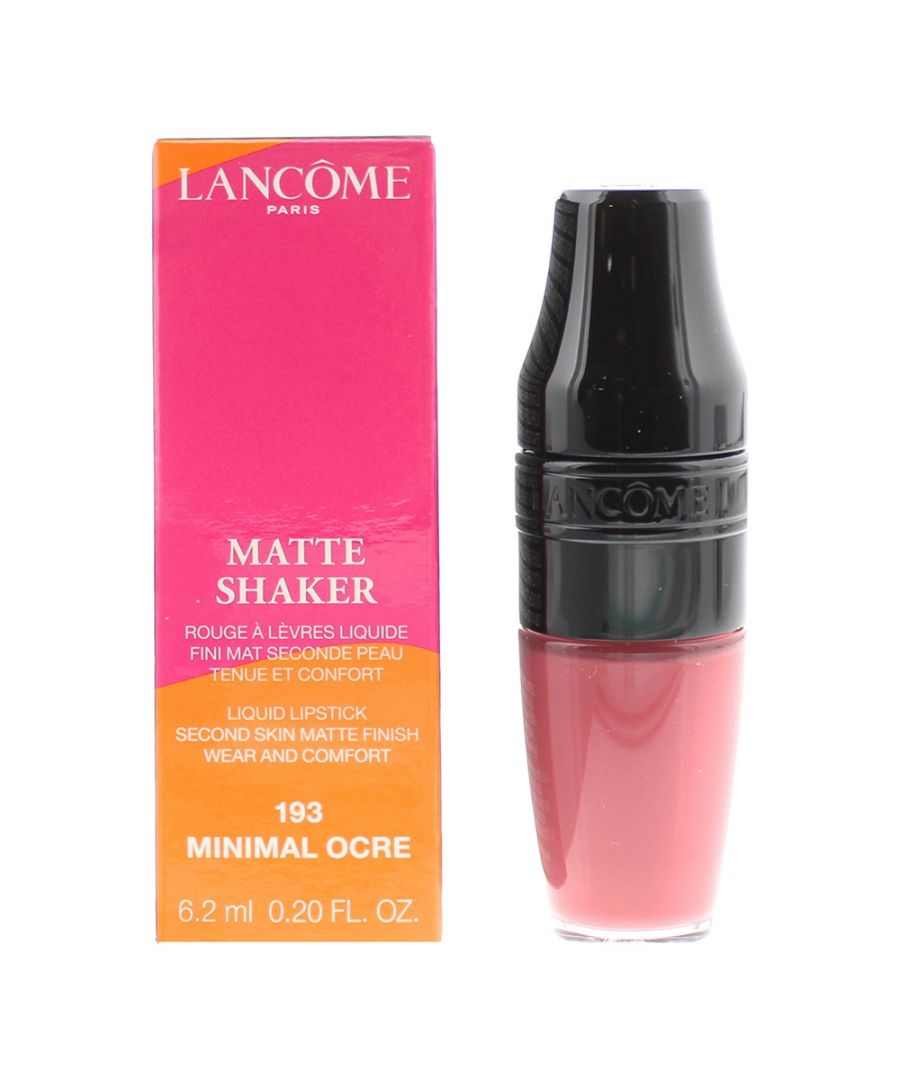 The Lancôme Matte Shaker range of liquid lipsticks is a highly pigmented matte lipstick, which glides on comfortably to provide intense coverage with a lightweight second skin feel. Shake the product to soak the super soft cushion applicator and apply the lipstick with precision. The liquid formula turns matte after a few minutes for a beautifully matte result.