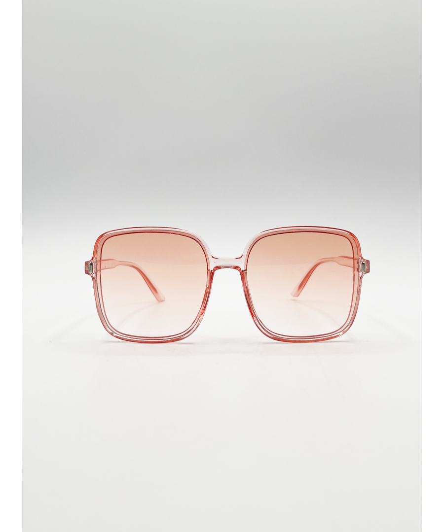 Svnx Womens Oversized Lightweight Square Frame Sunglasses In Pale Pink - Light Pink - One Size
