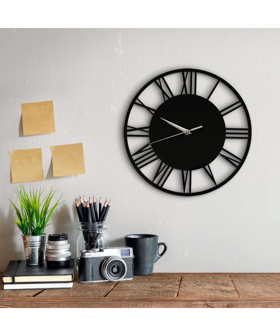 Image for Walplus Acrylic Gloss Roman Wall Clock Black 30cm clock, Bedroom, Living room, Modern, Home office essential, Gift