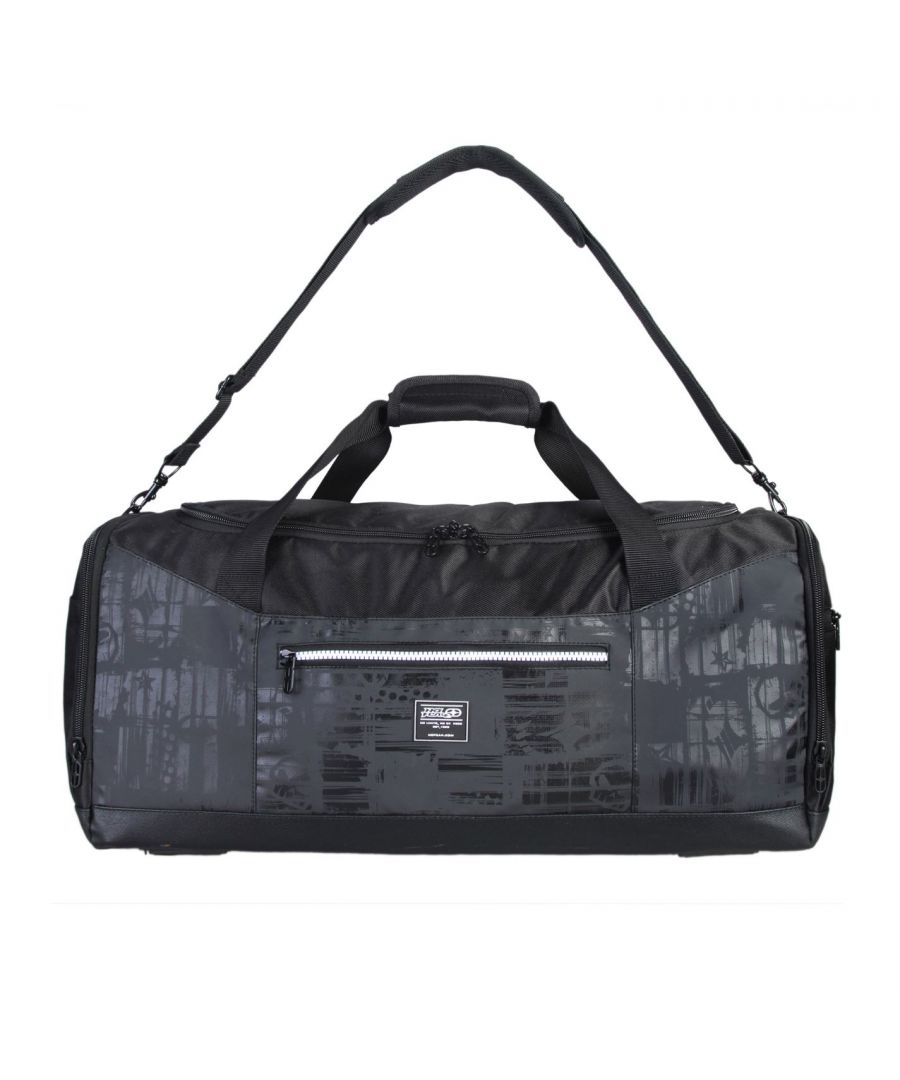 No Fear MX Holdall Ideal for gym, sporting equipment or everyday use, the No Fear MX Holdall offers a huge selection of pockets and compartments. Featuring a spacious main zip compartment with 2 internal dividers and an internal mesh zip pocket, 4 secondary external zip pockets, 2 external mesh pockets, an adjustable padded shoulder strap and 2 carry handles, this large holdall is finished with No Fear branding, lining graphic and floor risers for durability. > No Feat holdall >Large main zip compartment >2 internal dividers >Internal mesh pocket >4 external zip pockets >2 external mesh pockets >Padded adjustable shoulder strap >Carry handles >Floor risers >No Fear branding >56cm x 32cm x 27cm