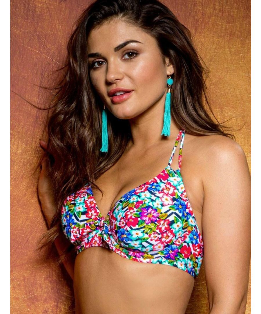 Pour Moi Womens Wonderland Halter Triangle Bikini Top - Multicolour - Size 32C