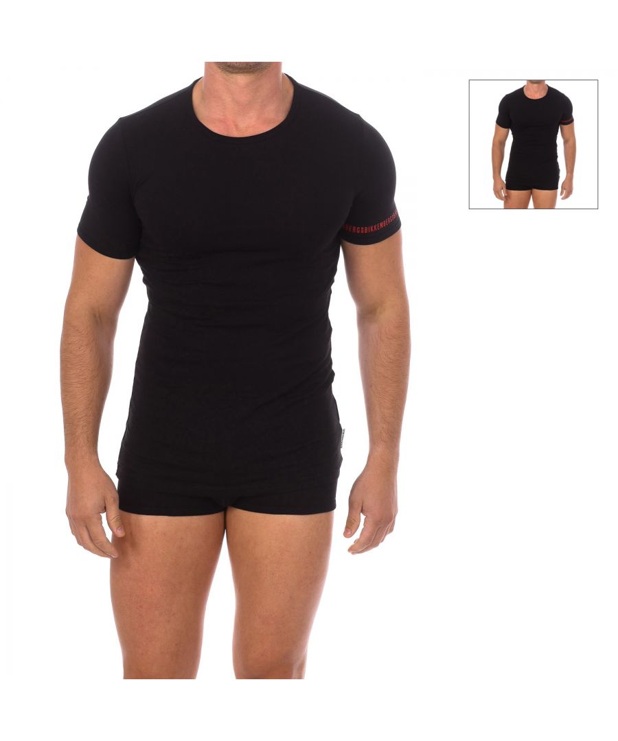 Bikkembergs Mens Pack 2 Fashion Organic Cotton T-shirts - Black - Size Large