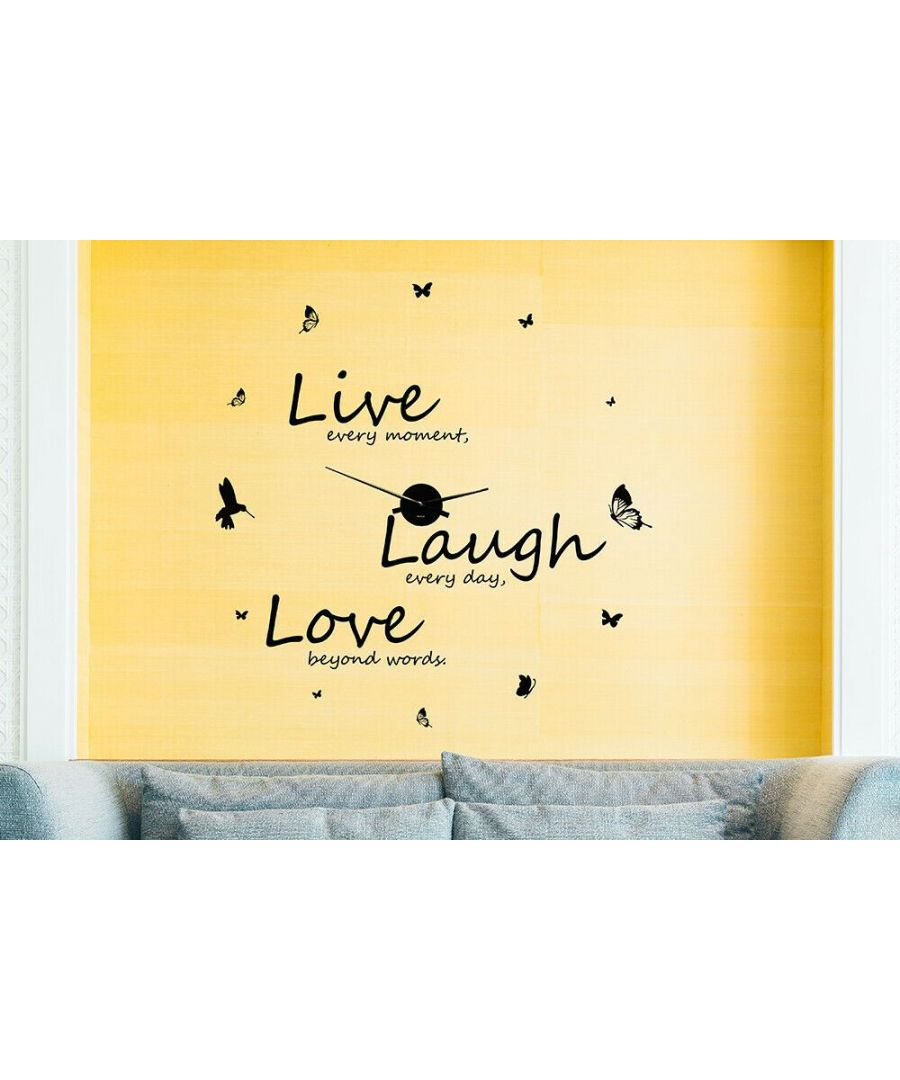 Image for Walplus 100cm Live Laugh Love Quote Wall Clock, Bedroom, Living room, Modern, Home office essential, Gift, Oversize Clock