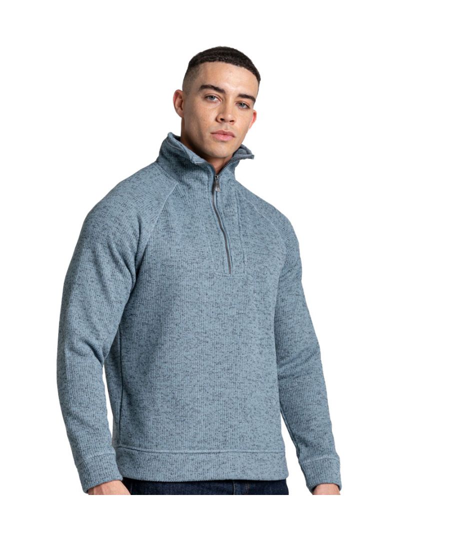 craghoppers mens logan half zip relaxed fit sweater - blue - size medium