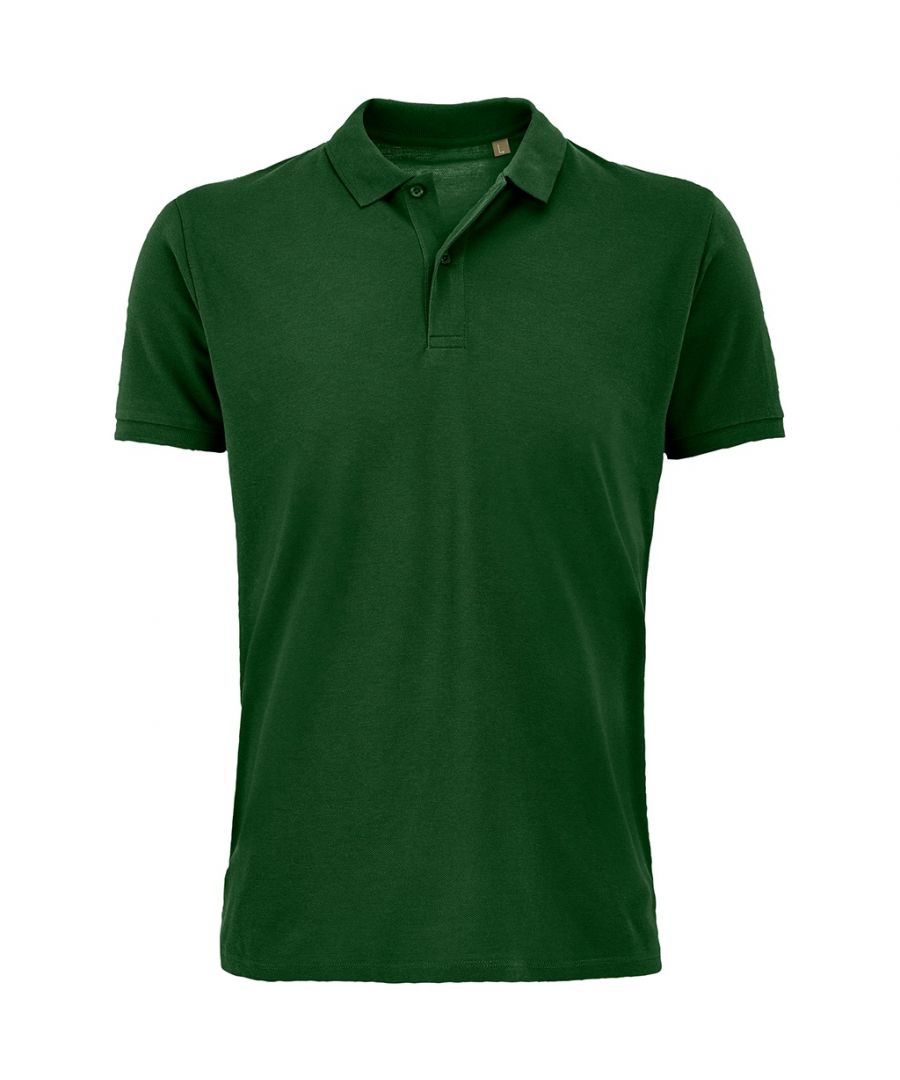 Image for SOLS Mens Planet Pique Organic Polo Shirt (Bottle Green)