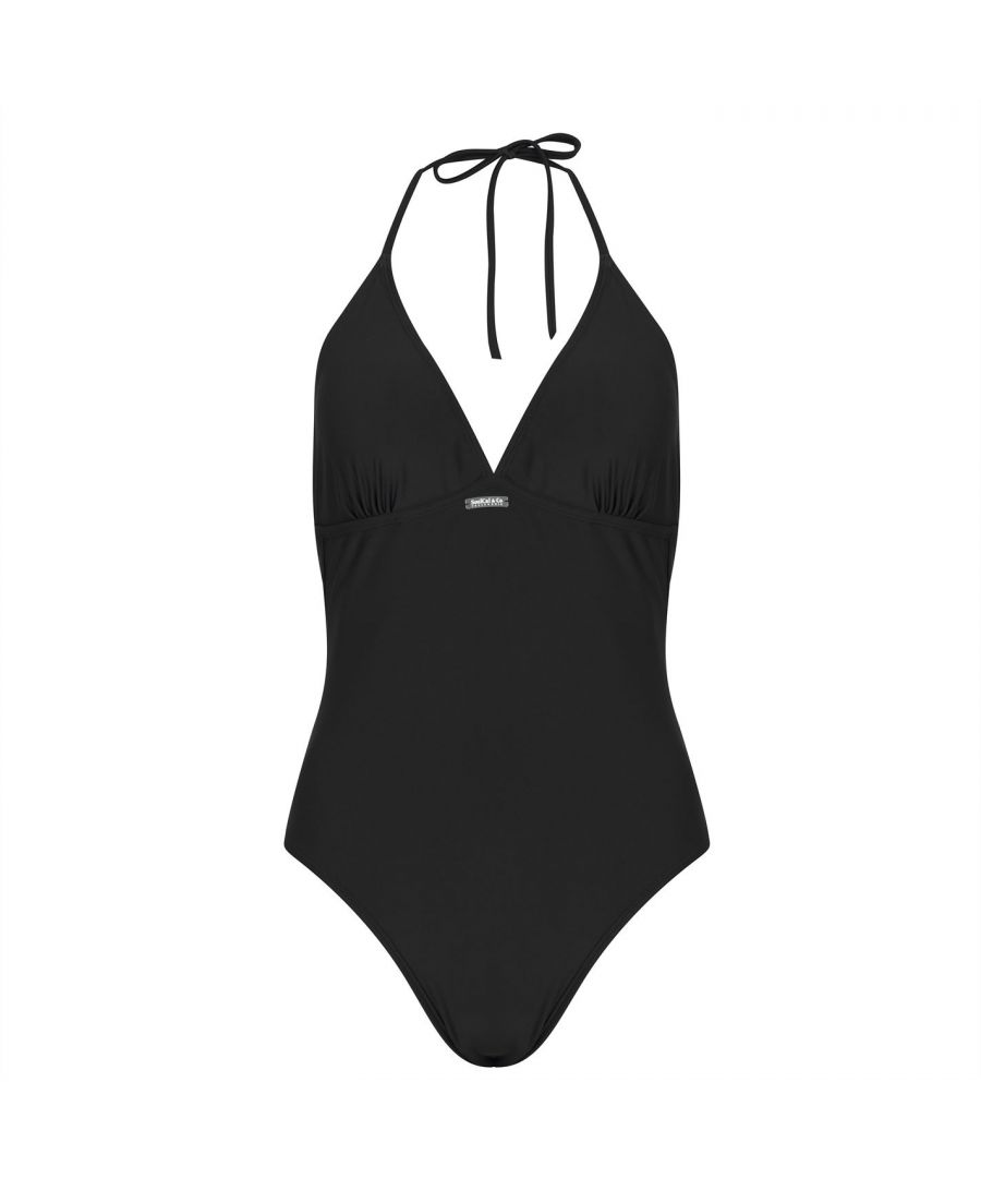 A simply designed swimsuit from SoulCal. This comfortable and flattering swimsuit can be worn for relaxing on the beach or next to the pool, and is robust enough for swimming lengths.  Materials: -   >88% Polyester, 12% Spandex