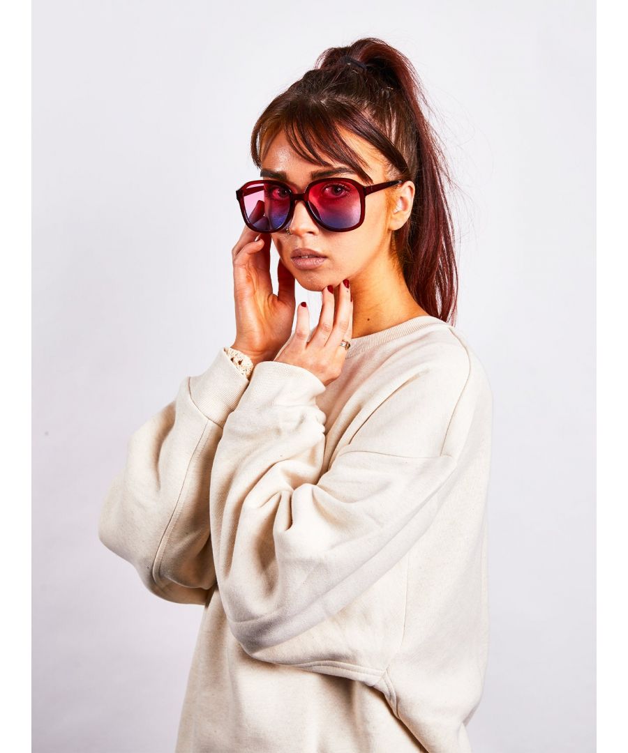 SVNX Womens Ombre Lense Oversized Sunglasses - Purple - One Size