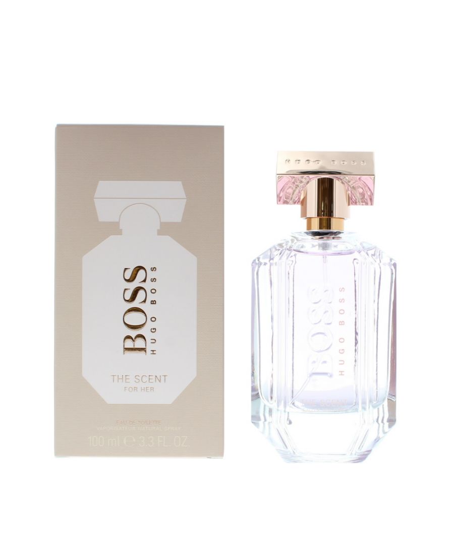 The Scent For Her Eau de Toilette is a floral fruity fragrance by Hugo Boss. Top notes green mandarin pink pepper peach honey. Middle notes osmanthus freesia orange blossom. Base note cacao. The Scent For Her Eau de Toilette was launched in 2018.