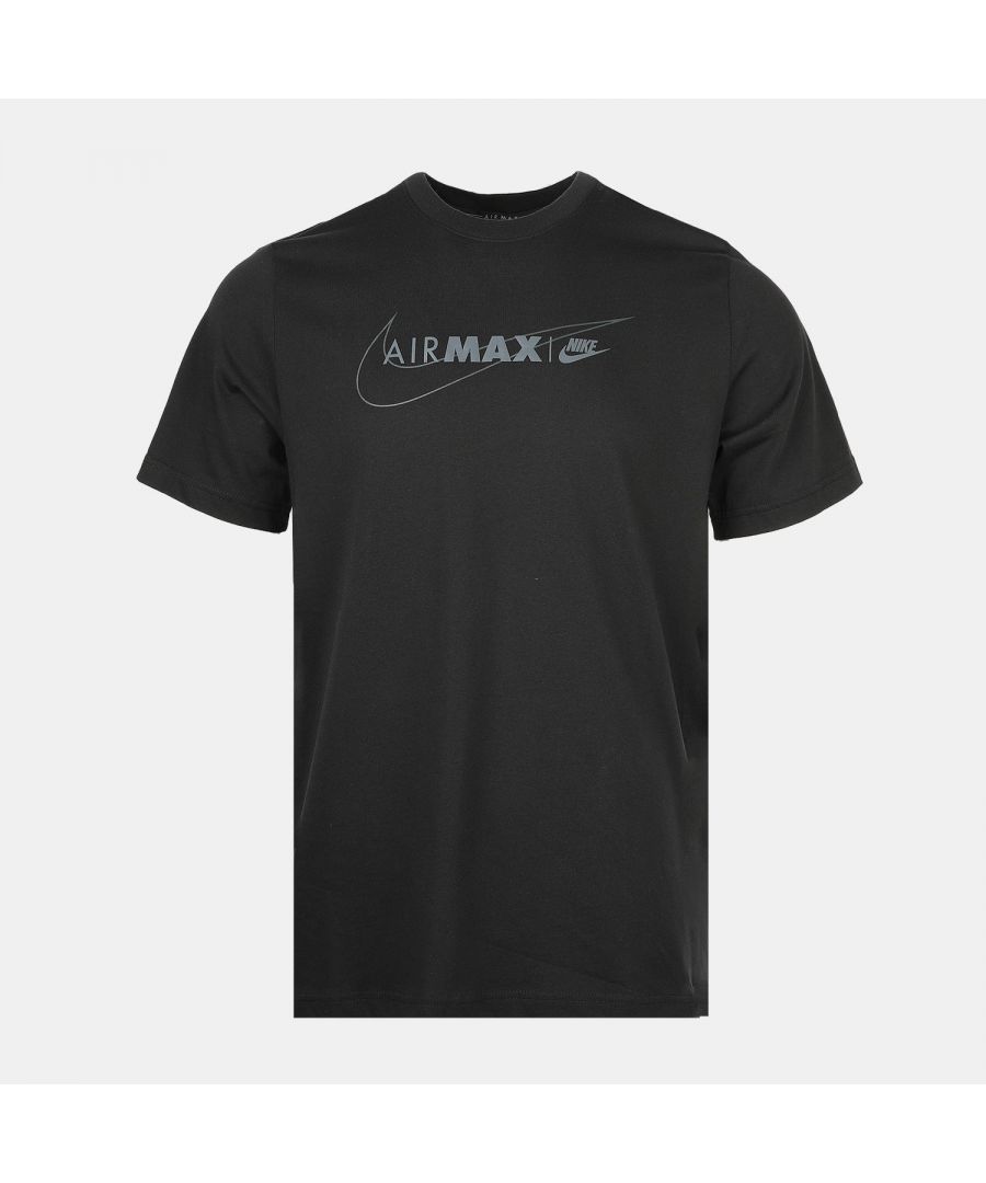 The Nike Air Max T-Shirt is made from soft jersey fabric. It features a graphic that pays homage to the iconic sneaker line.\nColour: Black\nStyle Code: DJ5070 010
