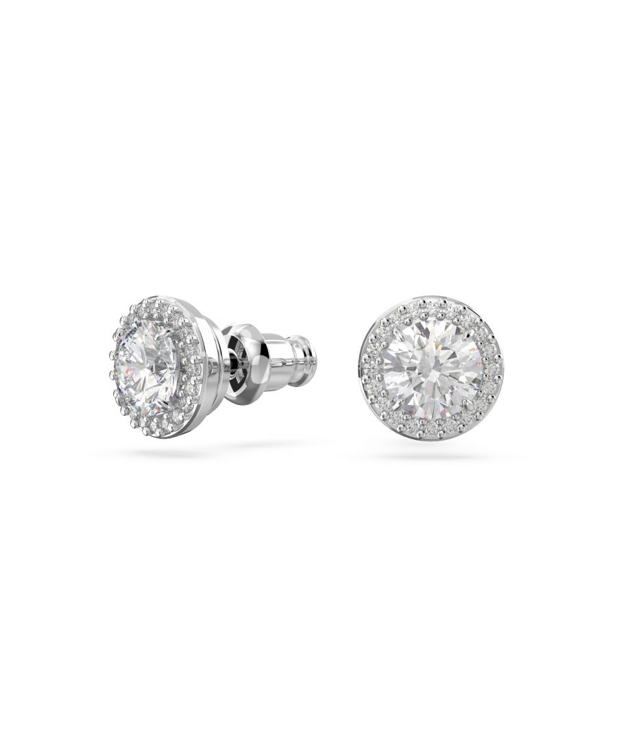 Swarovski Jewellery Silver/White Swarovski Una Angelic Round Cut Pave Stud Earrings 0.9 X 0.9Cm - Image 8