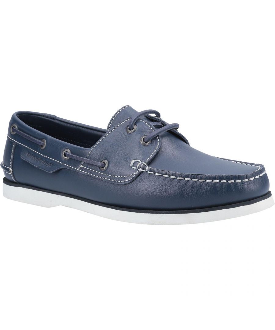 Image for Hush Puppies Mens Henry Lace Up Boat Shoes (Blue)