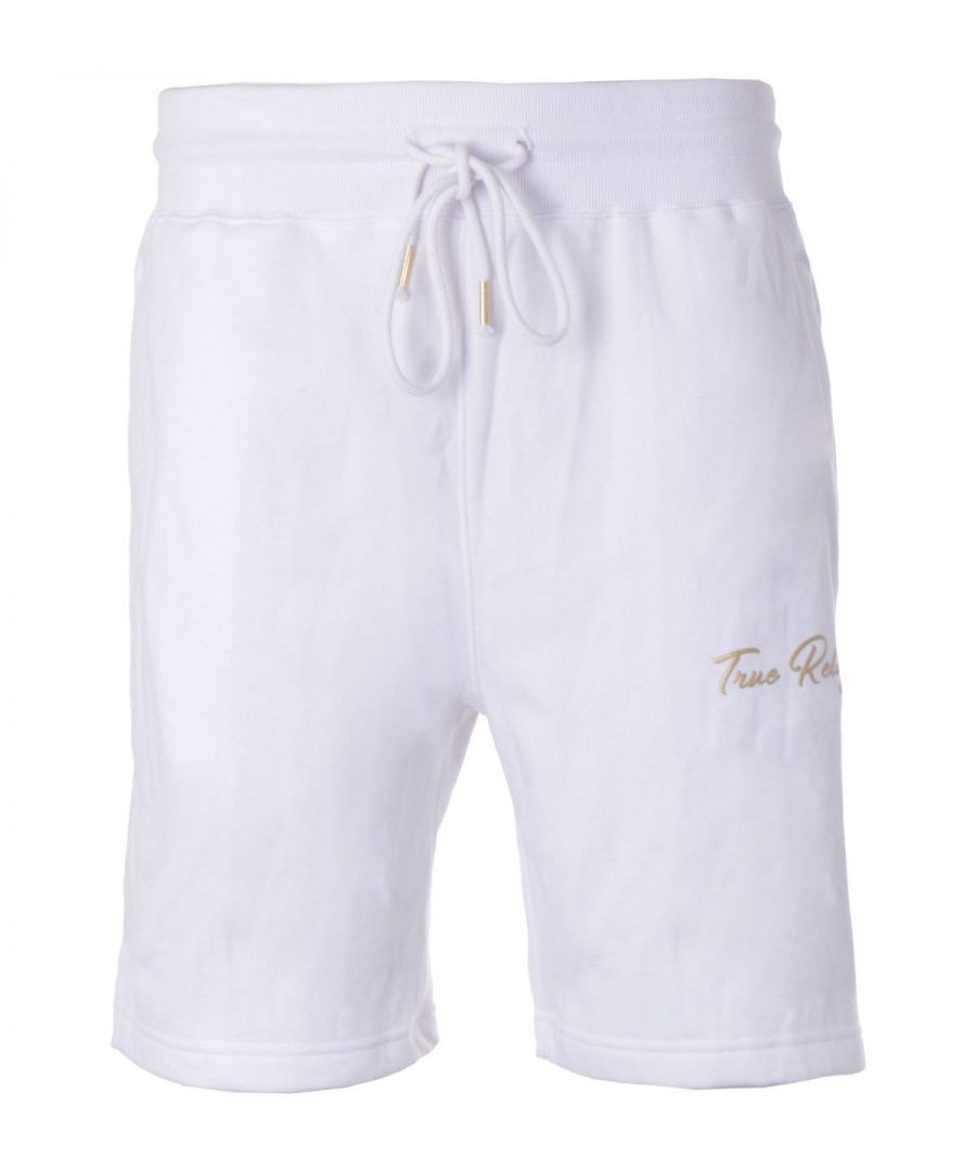 Image for True Religion Script Foil Logo Sweat Shorts - White
