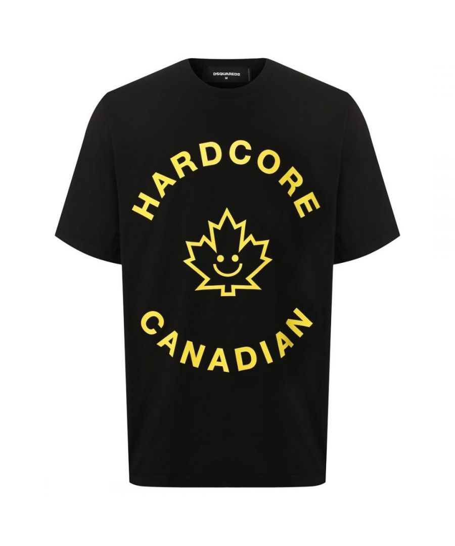 Dsquared2 Hardcore Canadian zwart T-shirt met esdoornblad