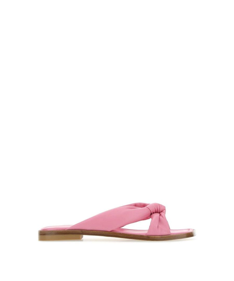 Pink nappa leather playa slippers