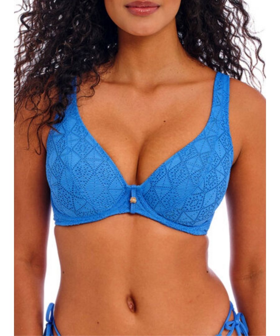 Freya Womens Nomad Nights High Apex Bikini Top - Blue Polyamide - Size 30E