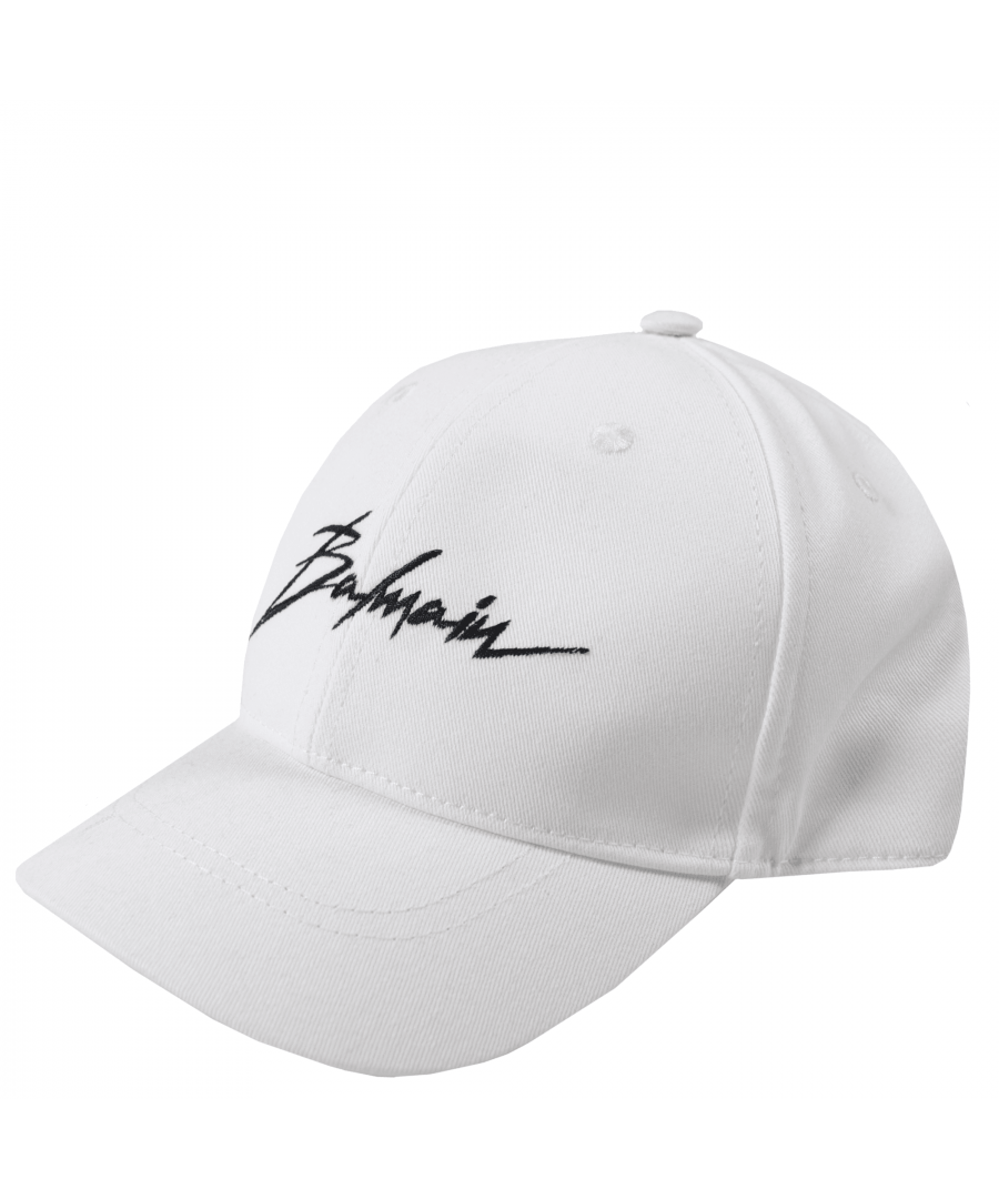 This Balmain Kids Cap features the designer brands iconic logo handwritten and embossed at the front of the cap.