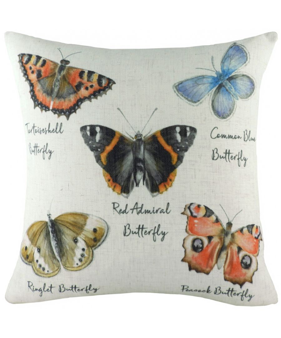 Evans Lichfield Species Butterfly Watercolour Printed Feather Filled Cushion - Multicolour - One Size