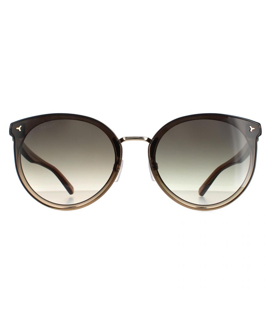 Bally Cat Eye Womens Gold  Green Gradient  BY0043-K  BY0043-K are a sleek round style crafted from lightweight acetate . Adjustable nose pads ensure a personalised fit. Bally's logo embellishes the slender temples for brand recognition.