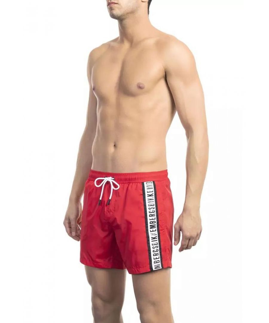 Bikkembergs Mens Red Polyamide Swimwear - Size Small