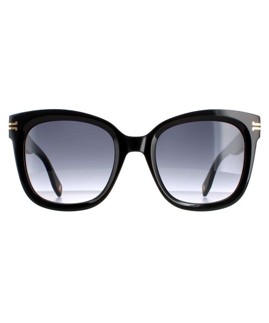 Marc Jacobs Square Womens Black  Dark Grey Gradient  MJ 1012/S  Sunglasses are a sleek square design crafted from lightweight acetate. The Marc Jacobs logo features on the inner side of the temples for brand authenticity.