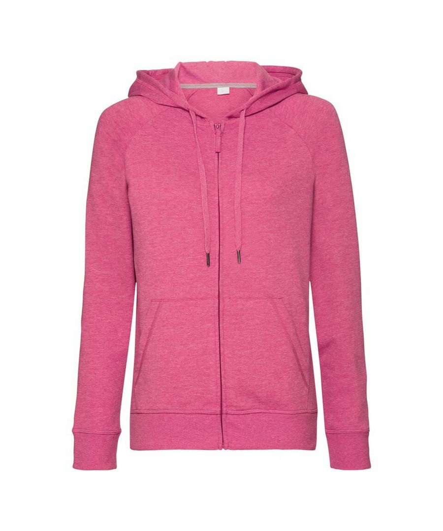 Russell Womens/Ladies HD Zipped Hood Sweatshirt (Pink Marl)