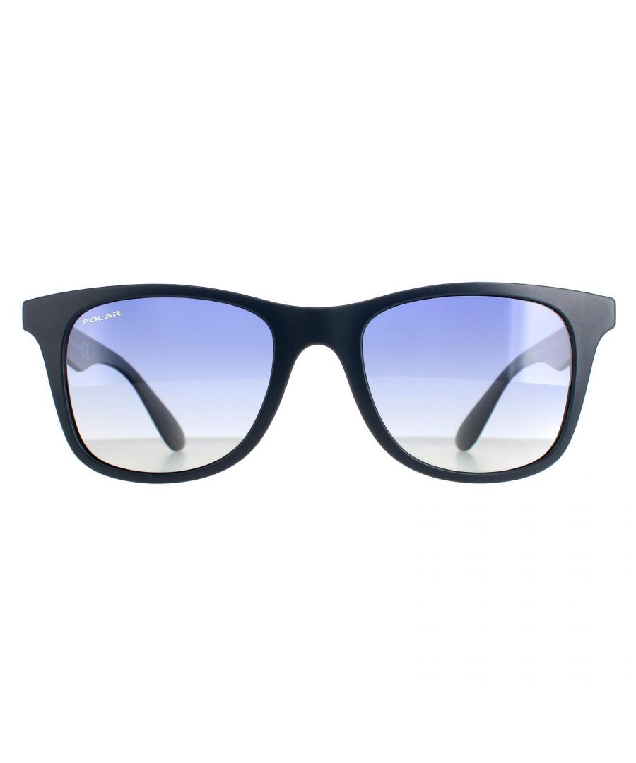 Polar Rectangle Womens Black Blue Gradient Polarized Mistral Ultra  Polar are a classic rectangle style crafted from lightweight acetate. The Polar logo features on the temples for brand authenticity.