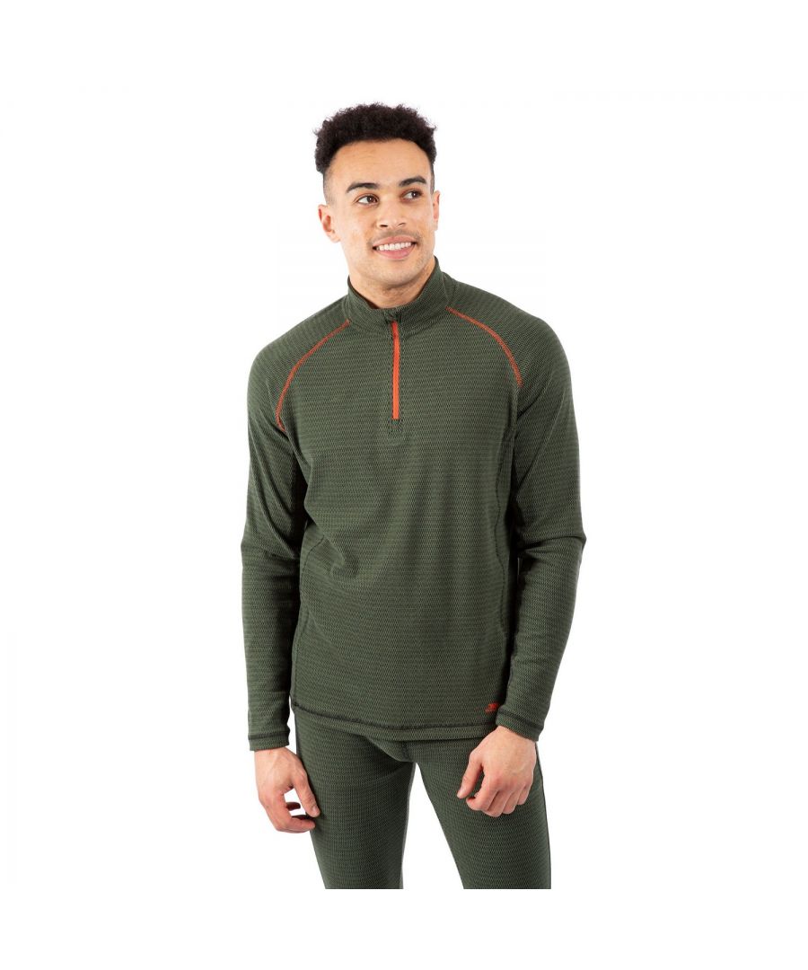 91% Polyester, 9% Elastane. Fabric: Knitted. Design: Logo, Textured. Neckline: Contrast Zip, Zip Neck. Sleeve-Type: Long-Sleeved, Raglan. Contrast Stitching, Flat Seams. Fabric Technology: Quick Dry.