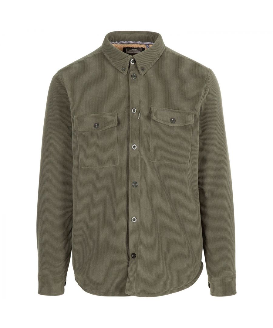 100% Polyester. Fabric: Corduroy, Knitted, Woven. Design: Plain. Lining: Sherpa. Pockets: 2 Chest Pockets, Buttoned, 1 Chest Pocket, Concealed Zip. Fastening: Button-Down. Sleeve-Type: Long-Sleeved. Neckline: Two Piece Collar. 7 Button Placket.