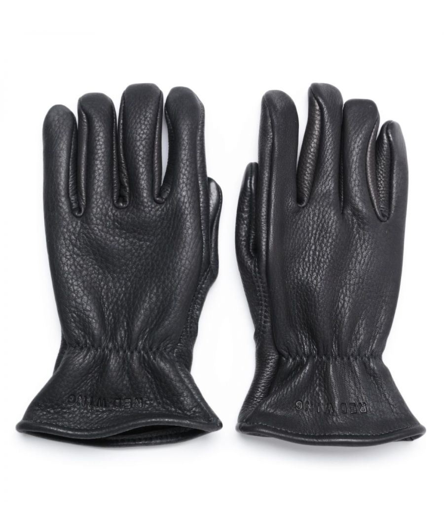 Accessories Red Wing gevoerde leren handschoenen, zwart
