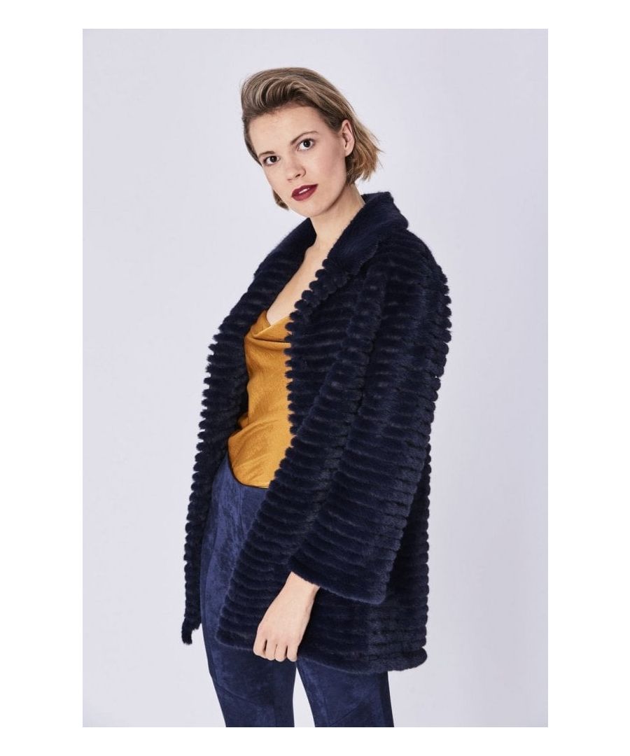 Image for Ribbed Faux Fur Coat