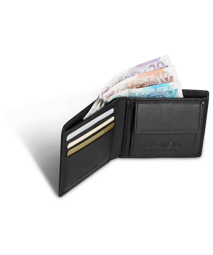 This slimline wallet has been designed by BARNEYS ORIGINALS to reduce pocket bulk. Carry all of your essentials in this gorgeous real leather wallet. Minimal and chic, this classic bi-fold wallet doesn't feature any uneccessary bulk. With inner card slots and 2 notes folds, your pockets will be free from 'wallet warping'. The team have also added a handy coin purse on the inner fold.