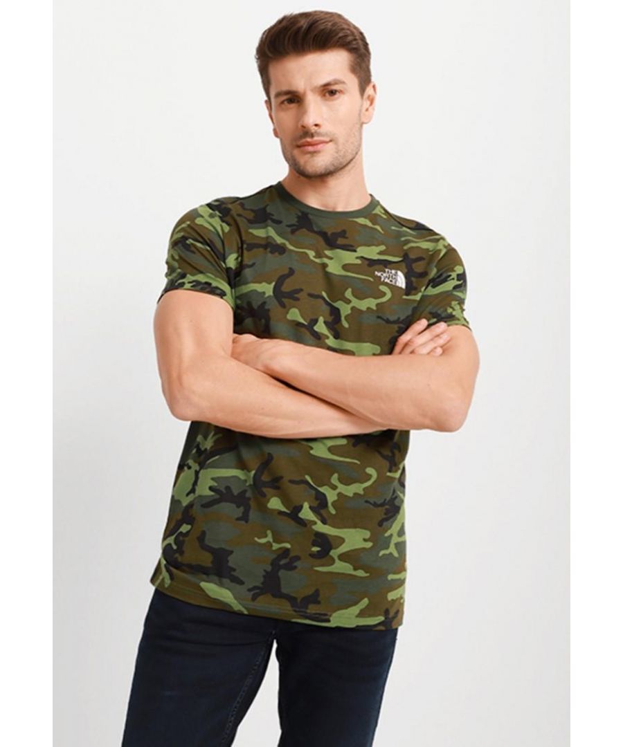 The North Face Mens T Shirt SS Simple Dome Tee Camo Print - Camouflage Cotton - Size Medium