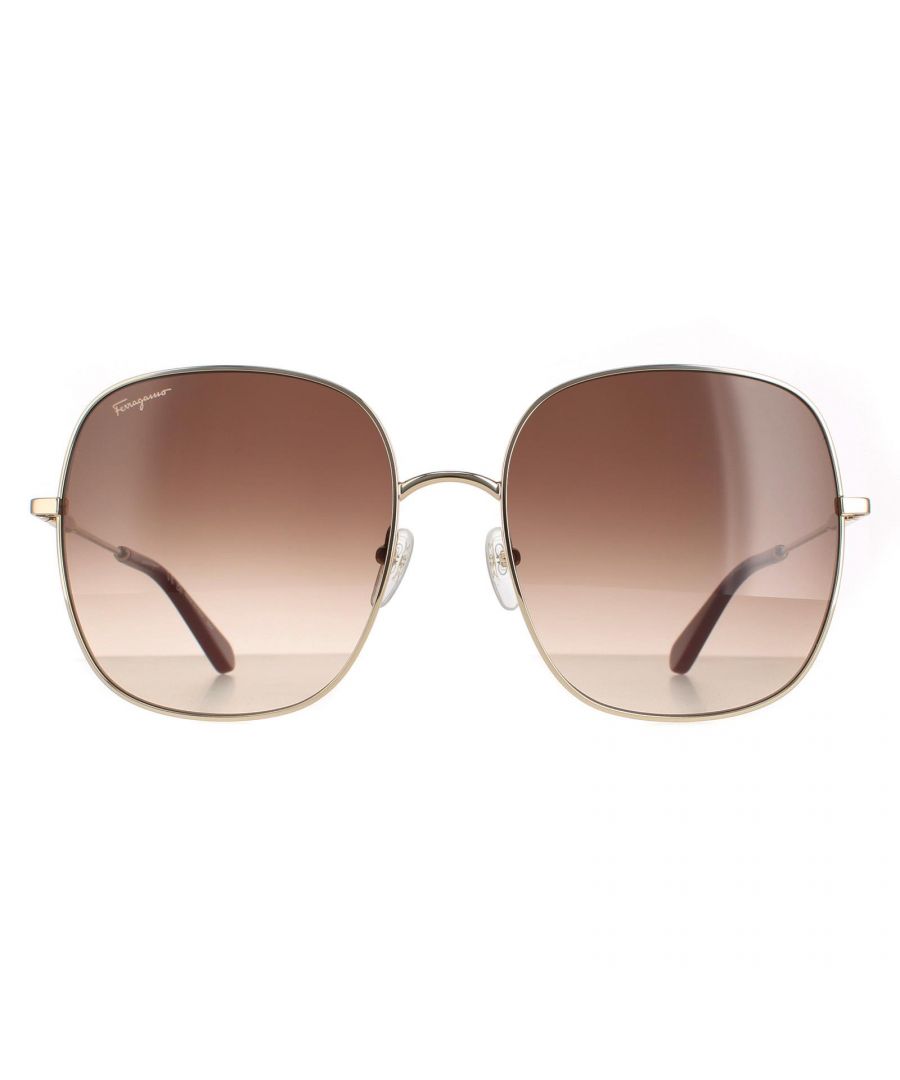Salvatore Ferragamo Square Womens Gold Brown Gradient SF300S  SF300S are a stylish square style crafted from lightweight acetate. The Salvatore Ferragamo logo features on the slender temples for brand authenticity.