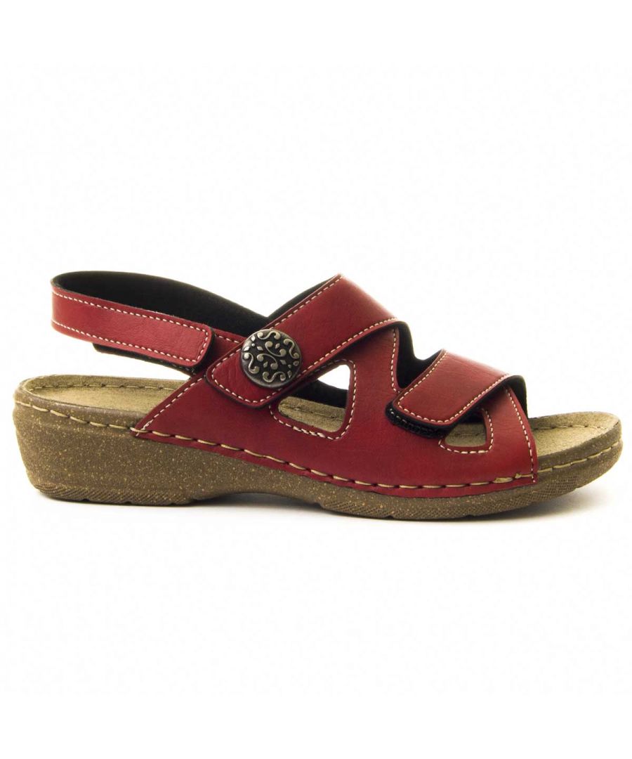 Image for Confortable wedge sandal Montevita in Red