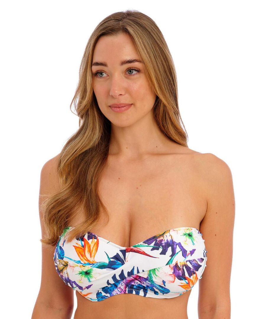 Fantasie Womens 501809 Paradiso Bandeau Bikini Top - Multicolour Elastane - Size 38DD