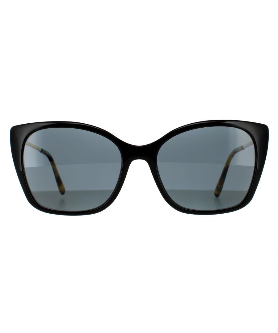 Prada Cat Eye Womens Black Dark Grey Polarized  Sunglasses Prada have a cat eye frame front in lightweight acetate and flat Metaltemples that feature an engraved Prada logo for authenticity
