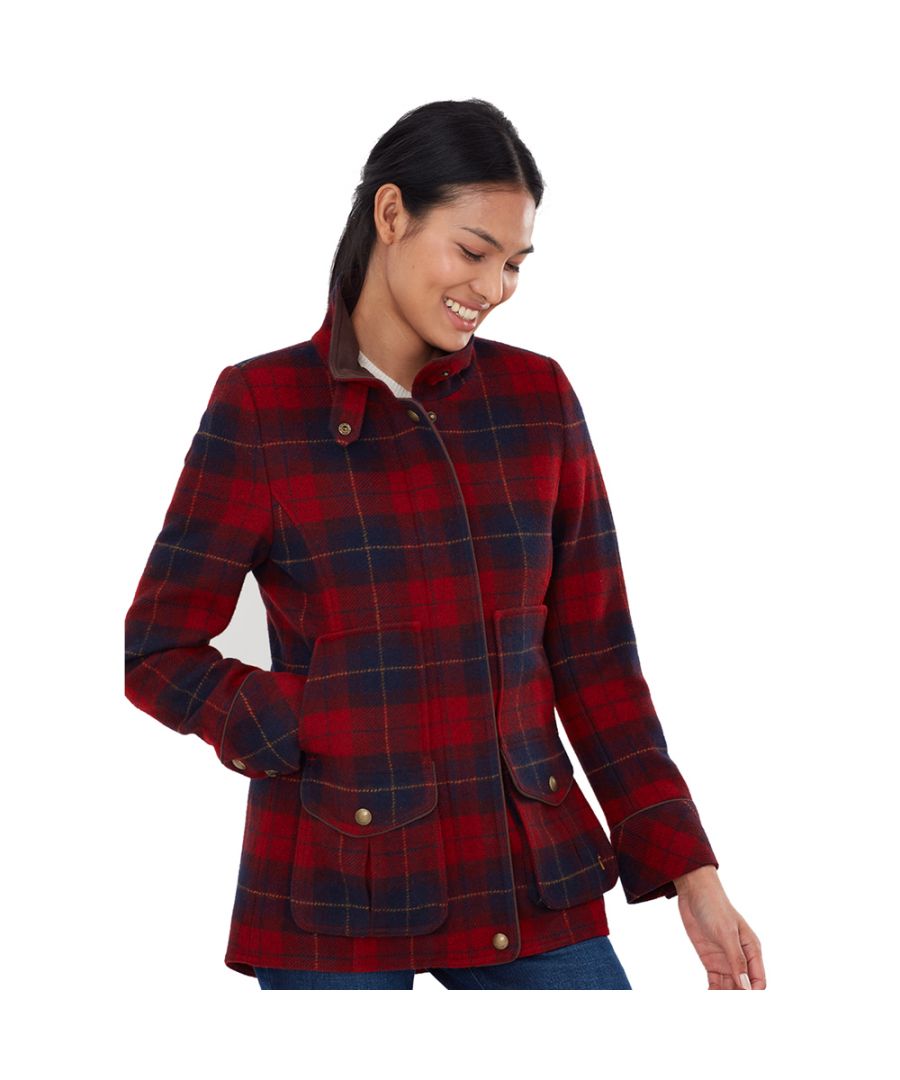 Joules Womens Fieldcoat Fitted Tweed Coat