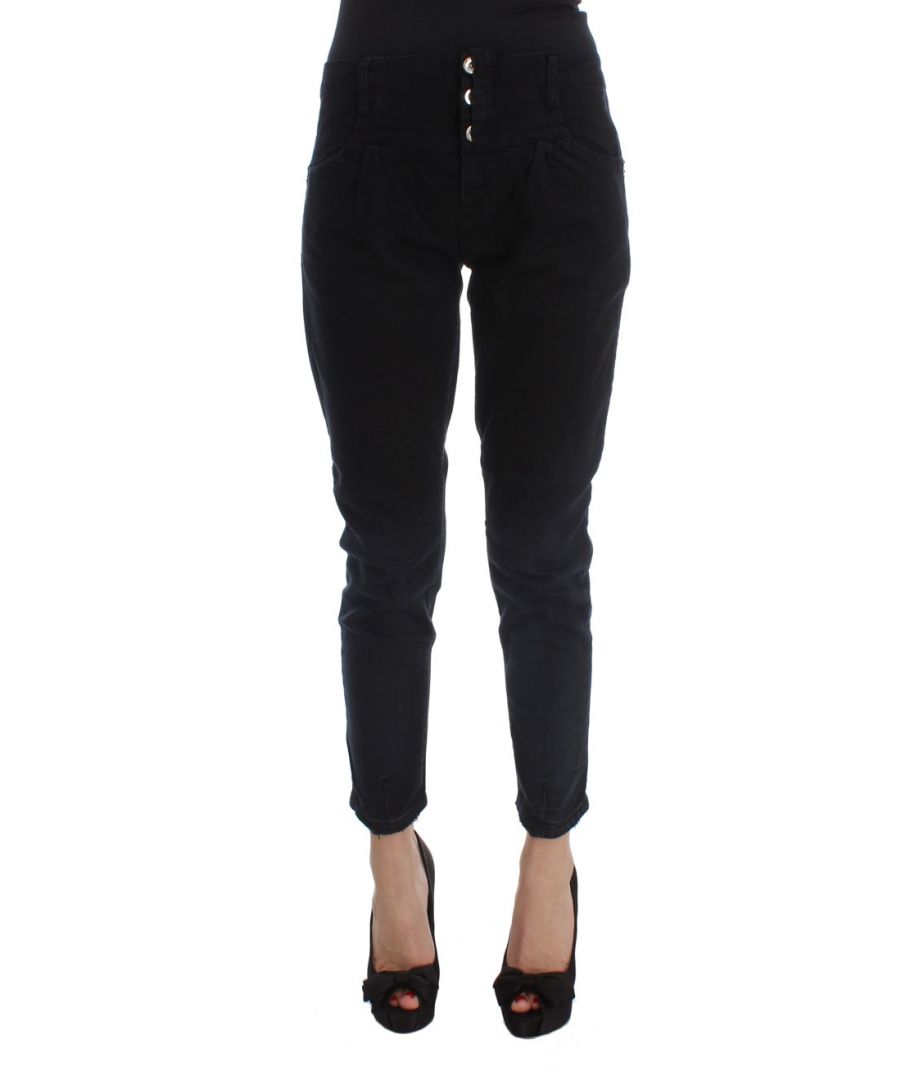 Image for Costume National Black Cotton Slim Fit Cropped Jeans