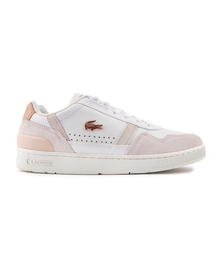 lacoste womens t-clip trainers - natural - size uk 6