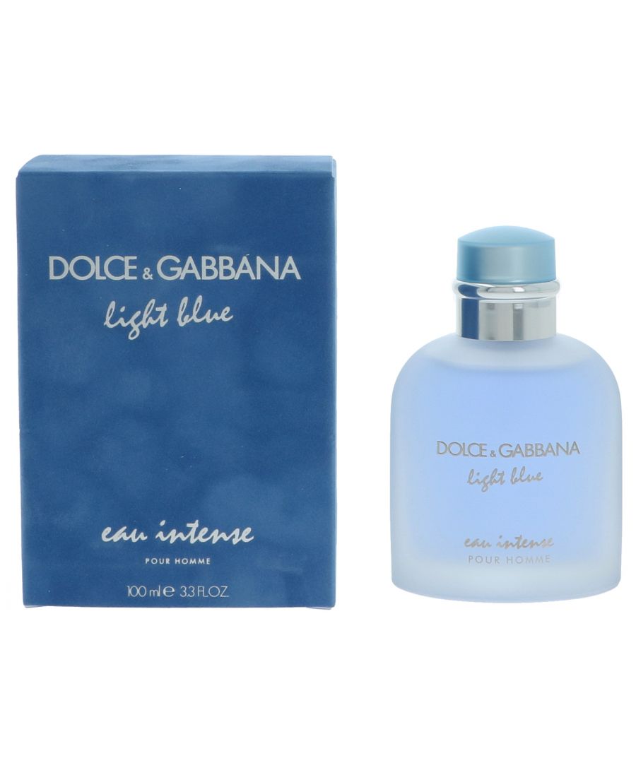 Light Blue Eau Intense Pour Homme is a woody aquatic fragrance for men, which was created by Alberto Morillas and launched in 2017 by Dolce & Gabbana. The fragrance contains top notes of Grapefruit and Mandarin Orange; middle notes of Sea Water and Juniper; and base notes of Musk and Amberwood. The fragrance is a fresh, citrus and aquatic one, ideal for the hot weather of Late Spring and right through the Summer.