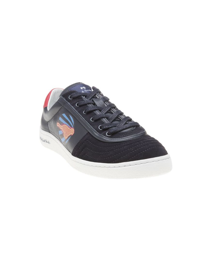Go Bold This Season With The Mens Lockie Trainer From Paul Smith Mainline. The Rich Navy Sports Luxe Lace Up Fuses Leather And Suede Panels And Is Completed With The Live Faster Paul Smith Logo For A Striking Finish.