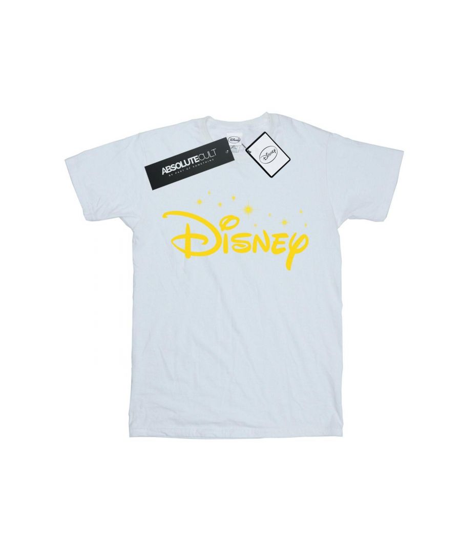 Disney Womens/Ladies Logo Stars Cotton Boyfriend T-Shirt (White) - Size X-Large