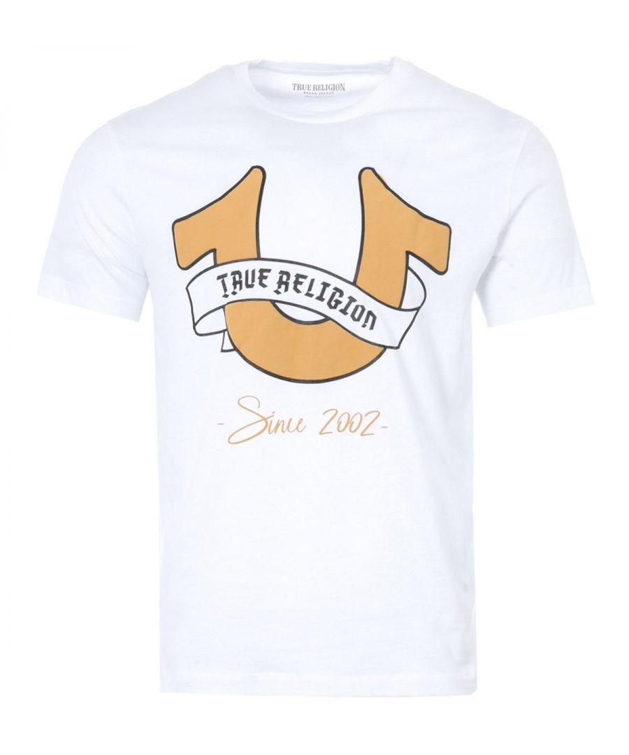 Image for True Religion Banner Horseshoe Crew Neck T-Shirt - White