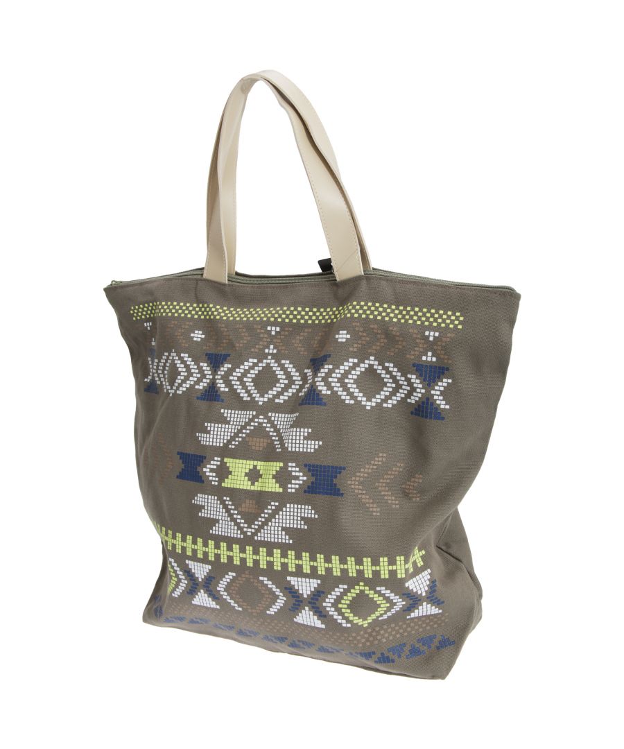 Image for FLOSO Womens/Ladies Cotton Rich Aztec Print Top Handle Handbag (Brown)