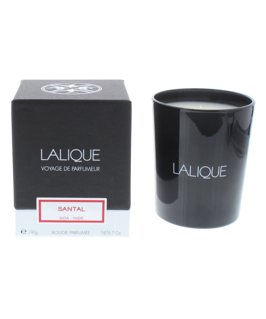 Lalique Parfums comes into the home with a luxurious collection of scented candles presented in a sleek black case. The Santal scented candle evokes the warm and heady scent of sandalwood, patchouli and cumin around a blazing fire