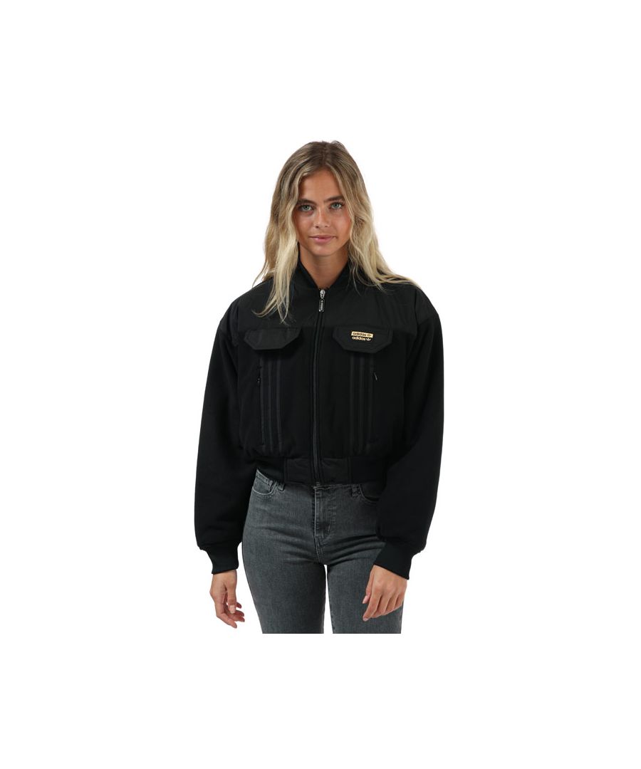 adidas originals popper bomber jacket in black