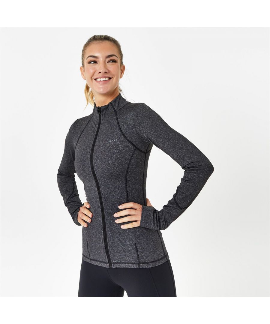 Image for USA Pro Womens Fitness Jacket Long Sleeve Full Zip Top
