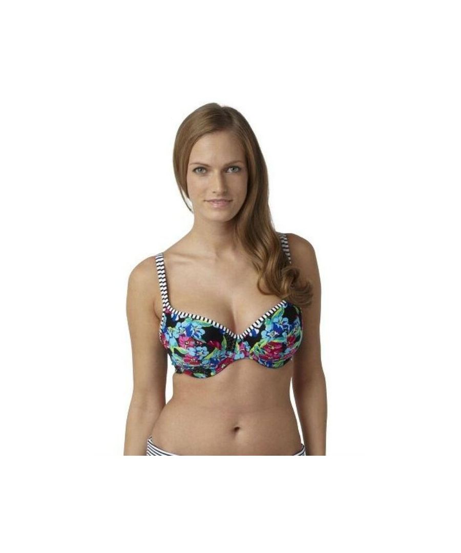 Panache Womens Elle Balcony Bikini Top Floral Print - Multicolour - Size 30E